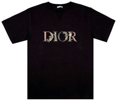 dior women flower tshirt|christian Dior black shirt.